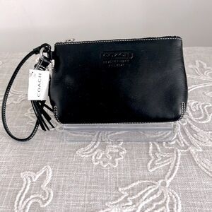 Coach New Soft Black Leather Ware Wristlet